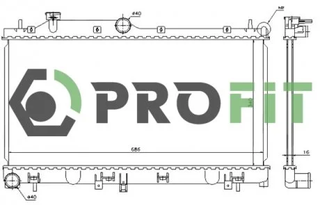 Фото радіатор охолоджування PROFIT 17400351 Радіатор охолоджування PROFIT 17400351