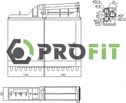 Радіатор пічки PROFIT 17600065