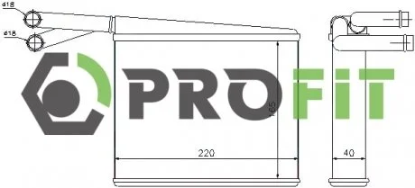 Радіатор пічки PROFIT 17600308