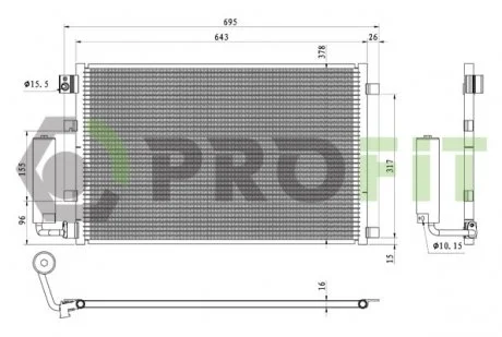 Конденсер кондиціонера PROFIT 17700287