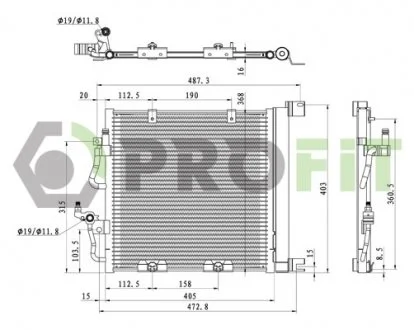 Конденсер кондиціонера PROFIT 1770-0375