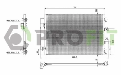 Фото конденсер кондиціонера PROFIT 17700438 Конденсер кондиціонера PROFIT 17700438