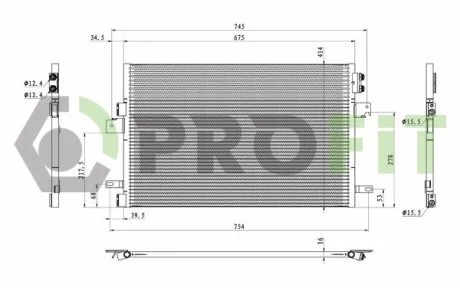 Конденсер кондиционера PROFIT 17700501