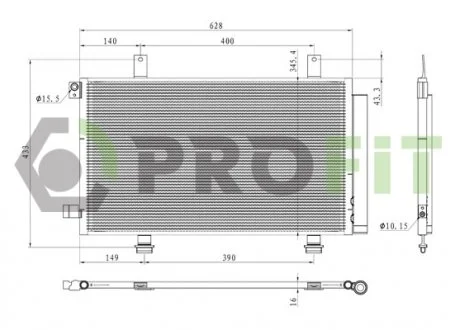 Конденсер кондиціонера PROFIT 1770-0542