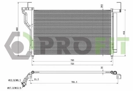 Конденсер кондиціонера PROFIT 1770-0580