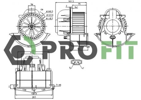 Вентилятор салону PROFIT 18600005