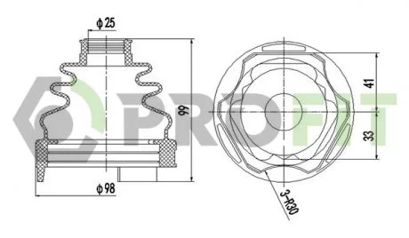 Пильник ШРКШ гумовий + змазка PROFIT 27100002XLB