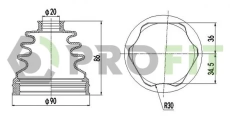 Пильовик ШРУС PROFIT 27100014XLB