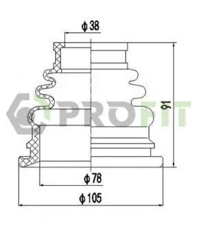 Пильник ШРКШ гумовий + змазка PROFIT 27100021XLB