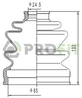Фото пильник ШРКШ гумовий + змазка PROFIT 2710-1661 XLB Пильник ШРКШ гумовий + змазка PROFIT 2710-1661 XLB
