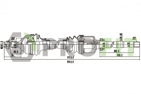Піввісь PROFIT 2730-0729