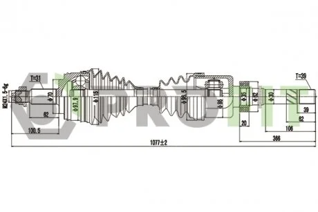 Піввісь PROFIT 2730-3136