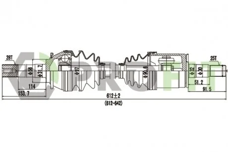 Піввісь PROFIT 2730-3156