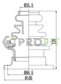 Пильовик шруса (внутр.,компл.,правый) VW Golf/Passat 85- PROFIT 28101010XLB