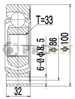 ШРКШ зі змазкою в комплекті PROFIT 2810-1012