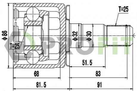 ШРКШ зі змазкою в комплекті PROFIT 2810-3096