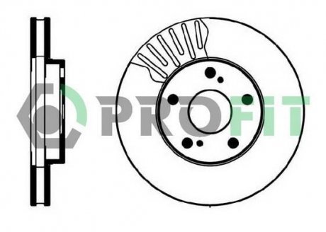 Диск тормозной TOYOTA CAMRY 96-01, PRVIA 00- FRONT PROFIT 50100501 (фото 1)