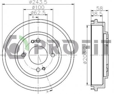 Барабан тормозной PROFIT 50200043