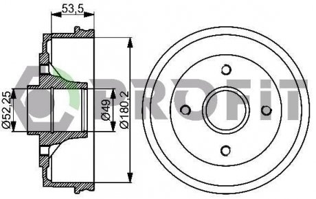 Барабан тормозной PROFIT 50200075 (фото 1)