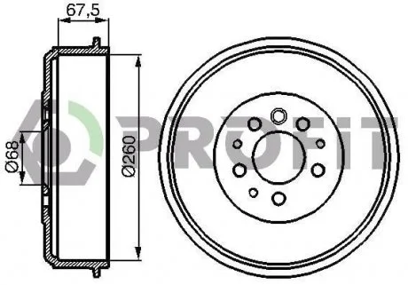 Фото барабан гальмівний PROFIT 5020-0100 Барабан гальмівний PROFIT 5020-0100