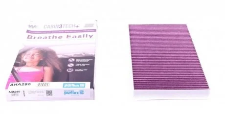 Фільтр салону антиалергічний, із елементами активованого вугілля MERCEDES VIANO (W639), VITO / MIXTO (W639), VITO (W639) 2.0D-Electric 09.03- Purflux AHA280