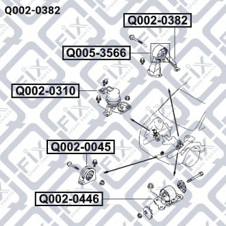 Подушка двигателя задняя акпп Q-fix Q002-0382