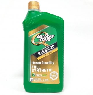 МАСЛО ДВИГАТЕЛЯ 5W20 ULTIMATE DURABILITY FULL SYNTHETIC Quaker State 550046211