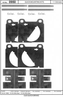 Монтажний набір дискових колодок QUICK BRAKE 0950