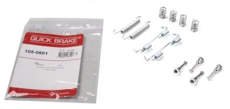 Фото комплект пружинок колодок стояночного гальма QUICK BRAKE 105-0801 Комплект пружинок колодок стояночного гальма QUICK BRAKE 105-0801