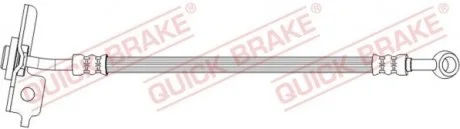 Гальмівний шланг гнучкий передн Лів (довжина 320мм, M10x1) HYUNDAI SANTA FÉ II, SANTA FÉ II/SUV, KIA SORENTO II, SORENTO II/SUV 2.0D-3.5 11.05-12.15 QUICK BRAKE 50735