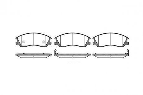 К-кт перед. гальм. колодок Hyundai Terracan 2.5TDIC 01-/H-1 01- REMSA 077132 (фото 1)