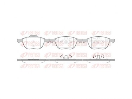 Гальмівні колодки передн.C-Max,Focus II,III,Kuga I,II Mazda 3,5,Volvo 03- REMSA 1082.00 (фото 1)