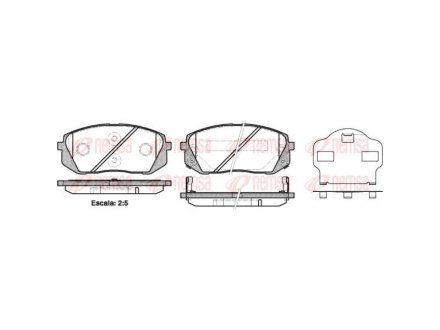 Гальмівні колодки передн.Kia Carens III,Sportage,ix35,55 05- REMSA 130202