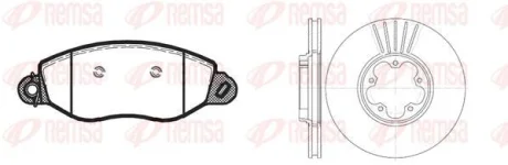 Комплект тормозов, дисковый тормозной механизм REMSA 877203