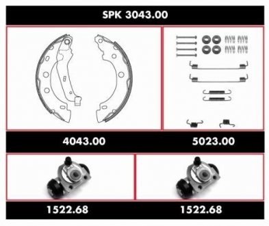 Комплект тормозов, барабанный тормозной механизм REMSA SPK304300