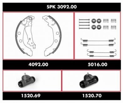 Комплект тормозов, барабанный тормозной механизм REMSA SPK309200