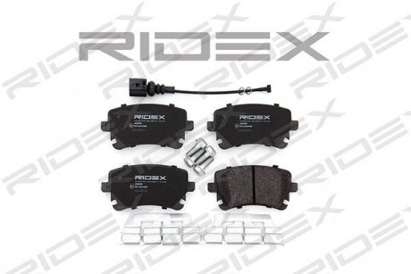 Колодки гальмівні (задні) Audi A4/A6/A8 02-11/VW T5 03-15/T6 15-/Phaeton 02-16 (+датчики) RIDEX 402B0155
