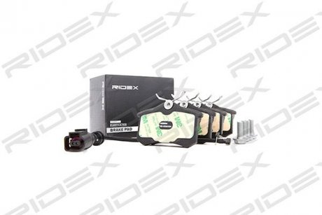 Колодки гальмівні (задні) Skoda Fabia 99-/VW Caddy/Golf 03-16/Passat B5 96-05/Polo 01- (+датчик) RIDEX 402B0364