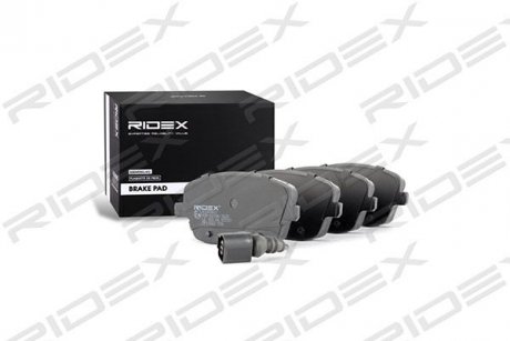 Колодки гальмівні (передні) Seat Ibiza/VW Polo 01-09/Skoda Fabia 99-14/Roomster 06-15 (+датчик) RIDEX 402B0413