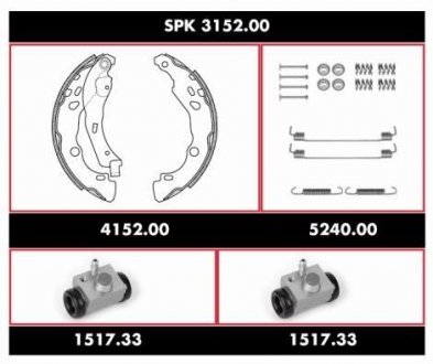 Комплект тормозов, барабанный тормозной механизм ROADHOUSE SPK315200