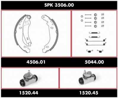 Комплект тормозов, барабанный тормозной механизм ROADHOUSE SPK350600