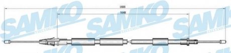 Трос ручного гальма.r. XSARA PICASSO /L 1860/1645 SAMKO C0106B