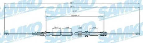 Трос ручного гальма.r. MONDEO III 1720/1515 SAMKO C0263B