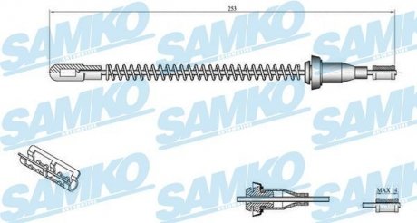 Трос ручного гальма. CORSA C 220 bкbny SAMKO C0556B