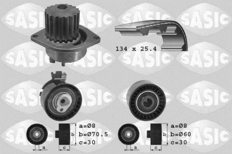 Насос води + комплект зубчатого ремня SASIC 3900015