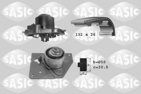 Насос води + комплект зубчатого ремня SASIC 3904007