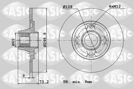 Гальмівний диск SASIC 6100007