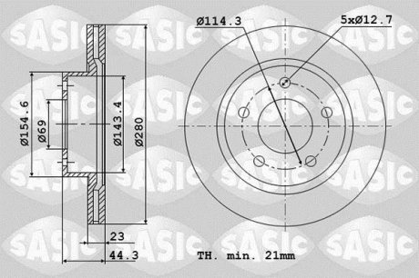 Hyundai I 30 (2011-2015), Hyundai Veloster (2011-2014), KIA Ceed (2012-2015) SASIC 6106228 (фото 1)