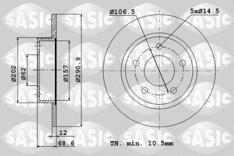 Toyota Avensis (2001-2006), Previa (2000-2007) SASIC 6106270 (фото 1)