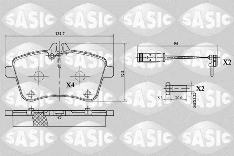 MERCEDES Classe A 169 Classe B 245 SASIC 6216034 (фото 1)